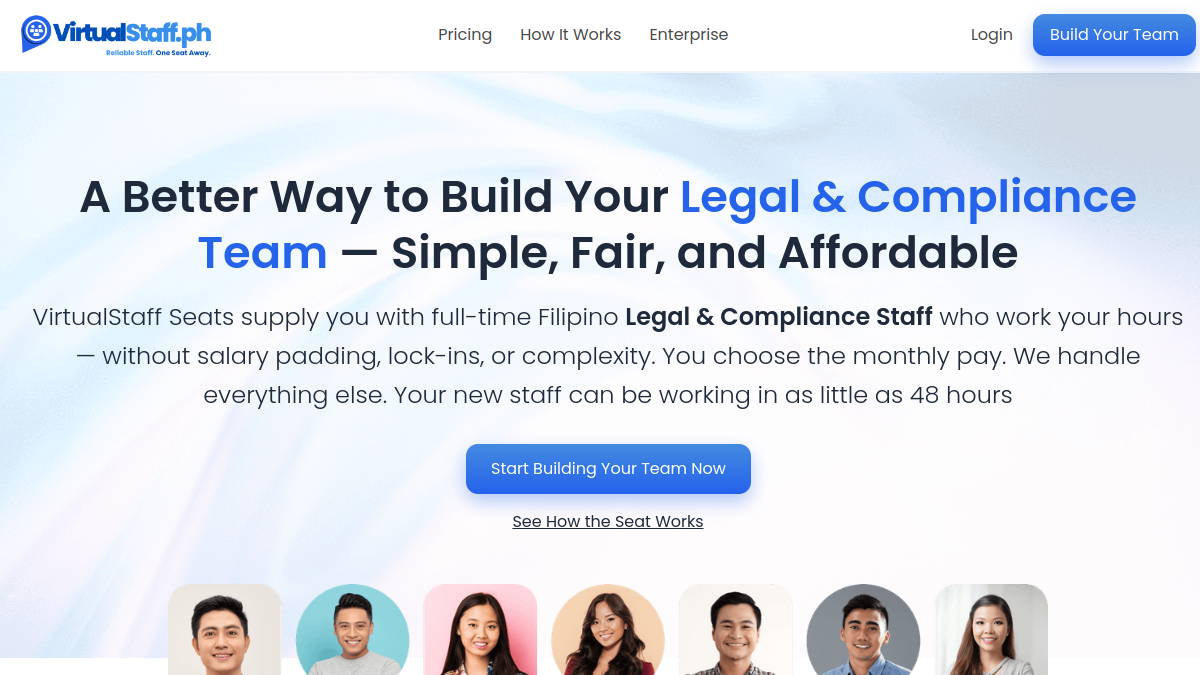 VirtualStaff.ph legal and compliance staffing page